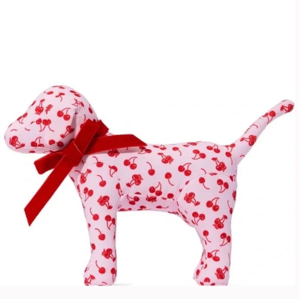 PINK Victoria's Secret Red and White Cherry Pattern Dog